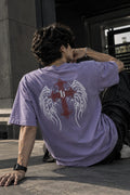 Vortex Wear Gothic Wings Oversized T-Shirt – Lavender Premium Streetwear Edition