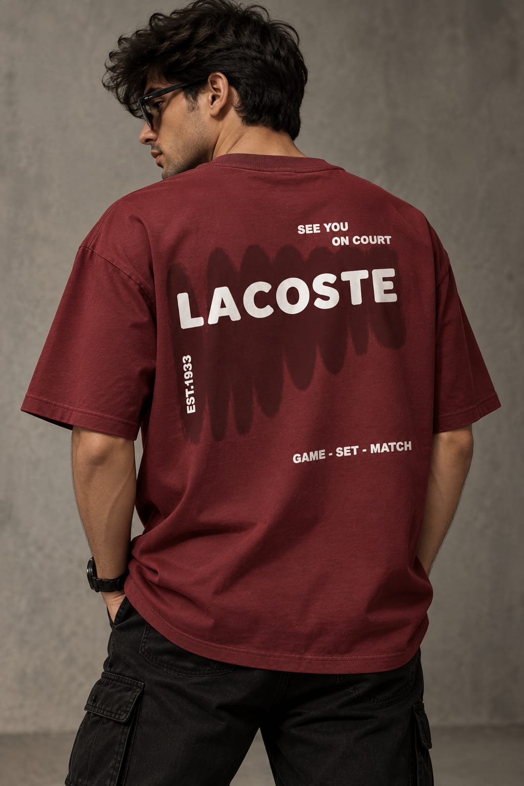 Burgundy Oversized Graphic T-Shirt – Premium Streetwear Edition