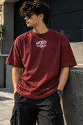 Burgundy Oversized Graphic T-Shirt – Premium Streetwear Edition
