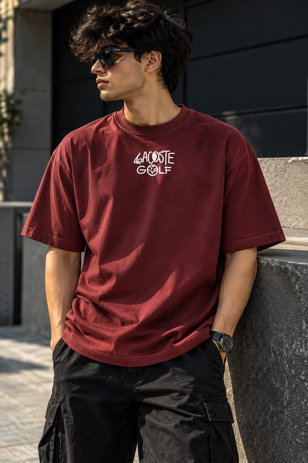 Burgundy Oversized Graphic T-Shirt – Premium Streetwear Edition