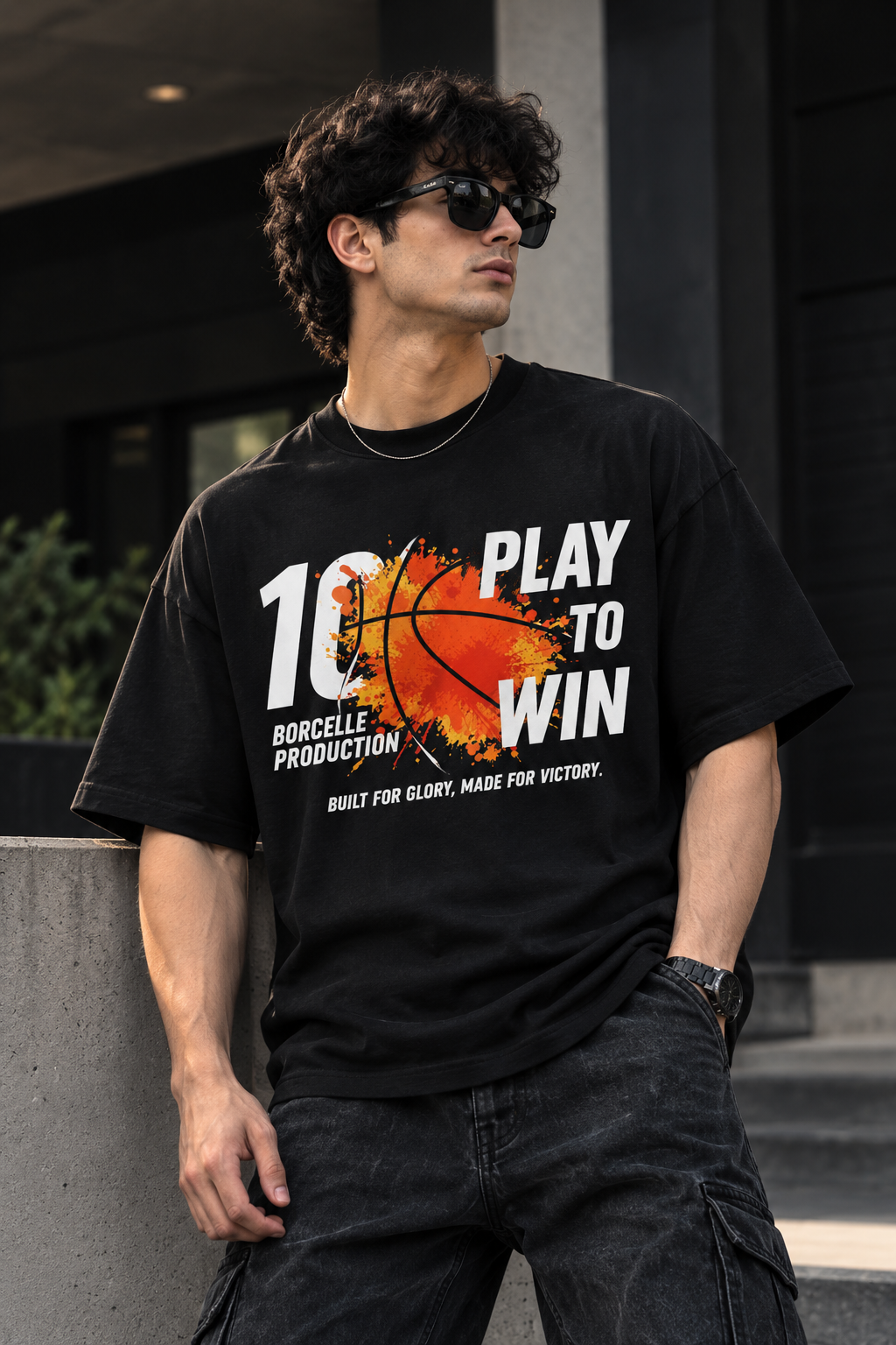 Vortex Wear – Play To Win Basketball Edition | Premium Oversized Boxy T-Shirt for Streetwear & Game-Day Vibes
